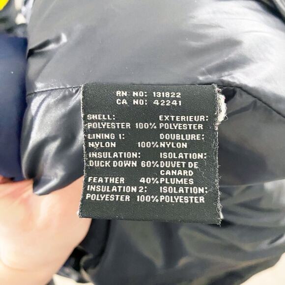 S13 NYC Navy Blue Satin Down Fill Parka XS Zip Up Belted Waist Removable Hood - Picture 6 of 8